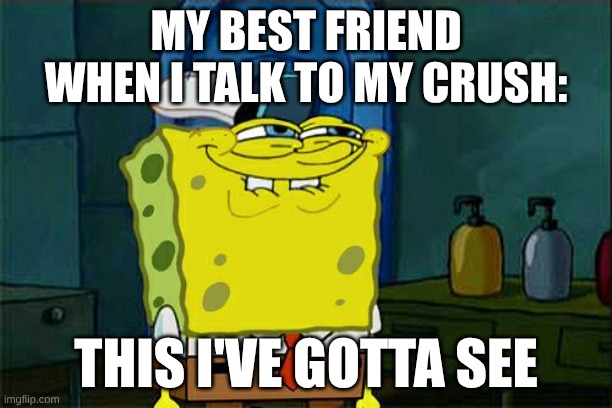 MY BEST FRIEND WHEN I TALK TO MY CRUSH: / THIS I'VE GOTTA SEE