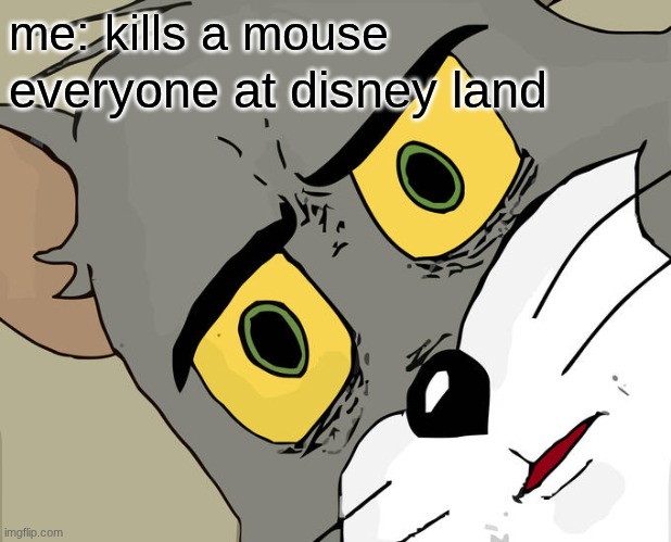 me: kills a mouse /  everyone at disney land
