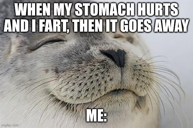 When my stomach hurts and I fart, then it goes away /  Me: