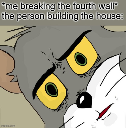 *me breaking the fourth wall*
the person building the house: