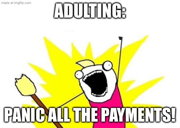 ADULTING: / PANIC ALL THE PAYMENTS!